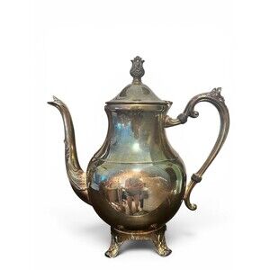 FB Rogers Silver Co Antique Tea Pot Silver Plated 10" Tall